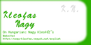kleofas nagy business card